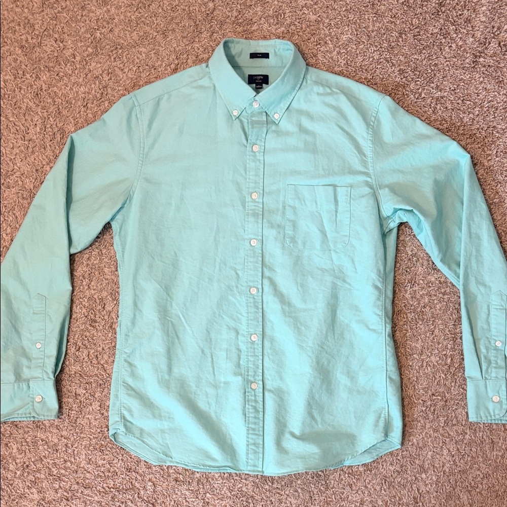 J. Crew Teal Casual Button-Down Shirt